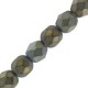 Czech Fire polished faceted glass beads 4mm Jet matted brown iris